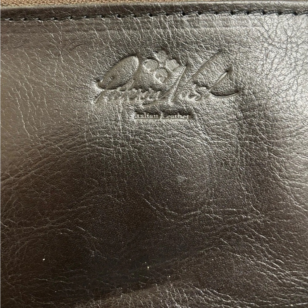 Patricia Nash Black Italian Leather Wristlet Large Clutch Pouch Suede Lined - Picture 4 of 4